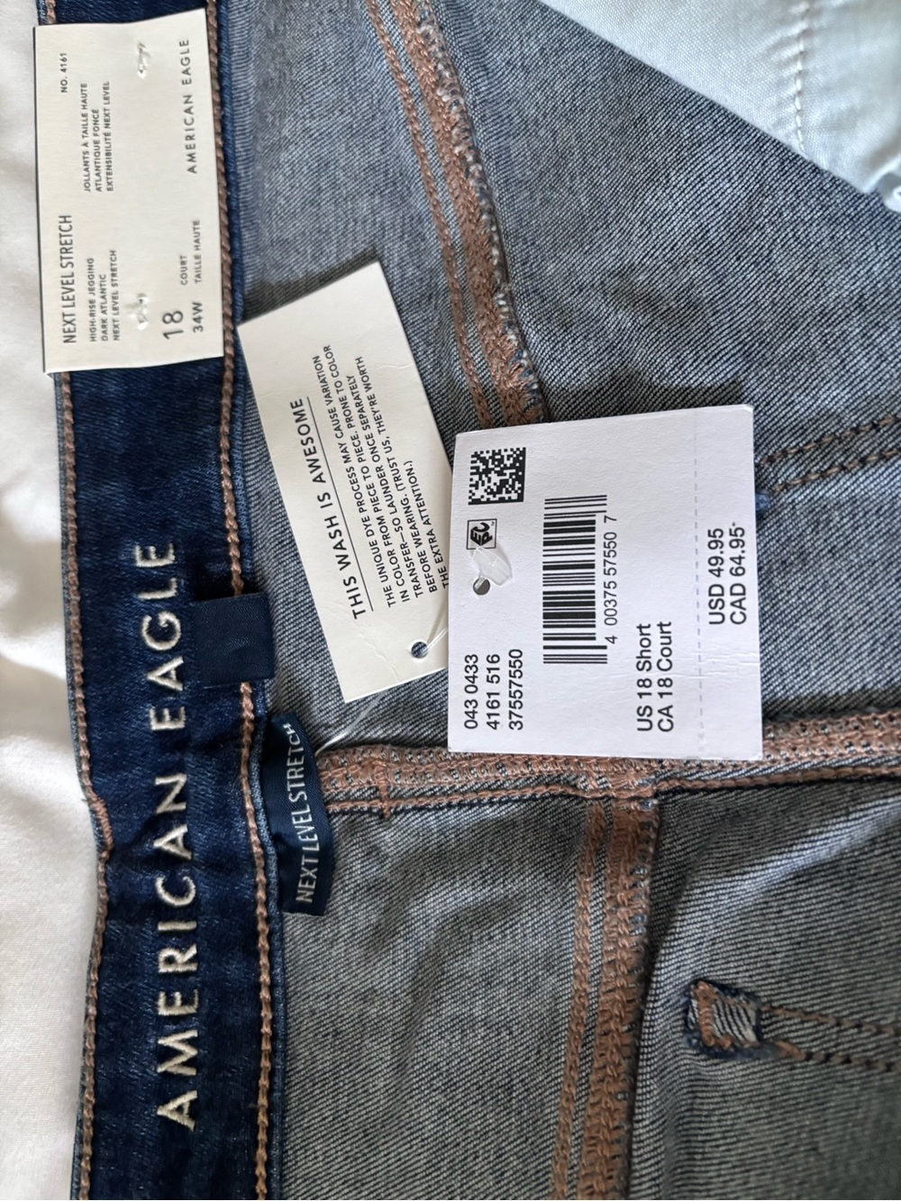 American Eagle Hi-Rise Jegging Dark Blue Jeans - Picture 3 of 4